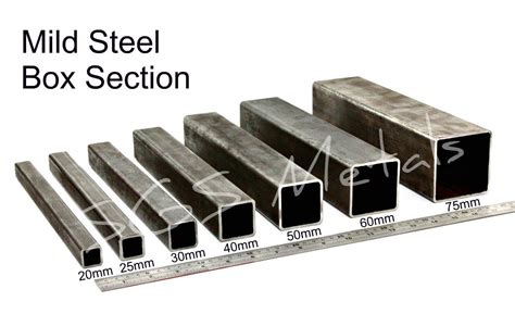 steel box section dimensions|box section size chart.